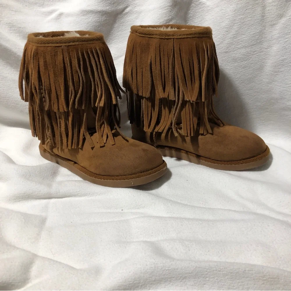 Justice Fringe Moccasin Girls Boots